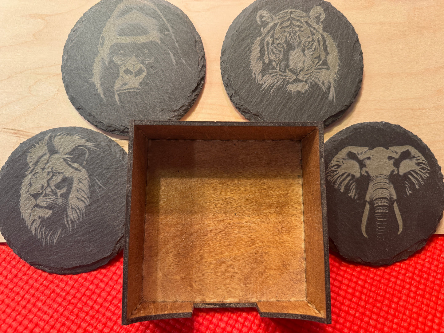 Slate Coasters with Storage Box