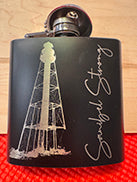 Engraved Black Hip Flask with Funnel
