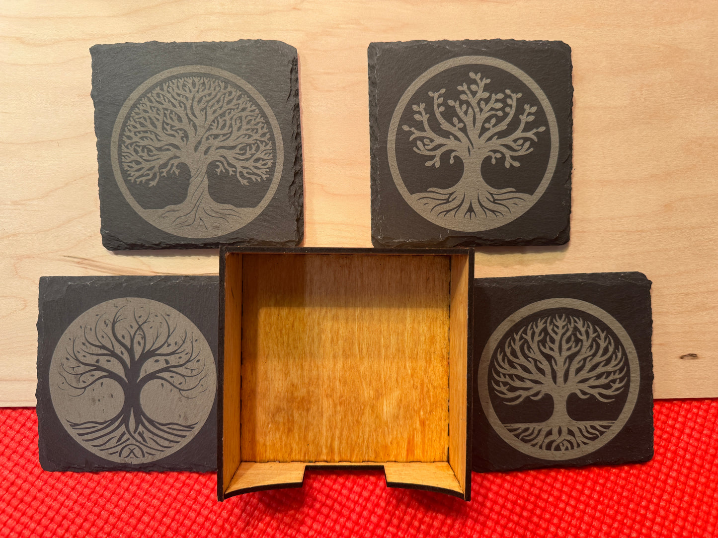 Slate Coasters with Storage Box