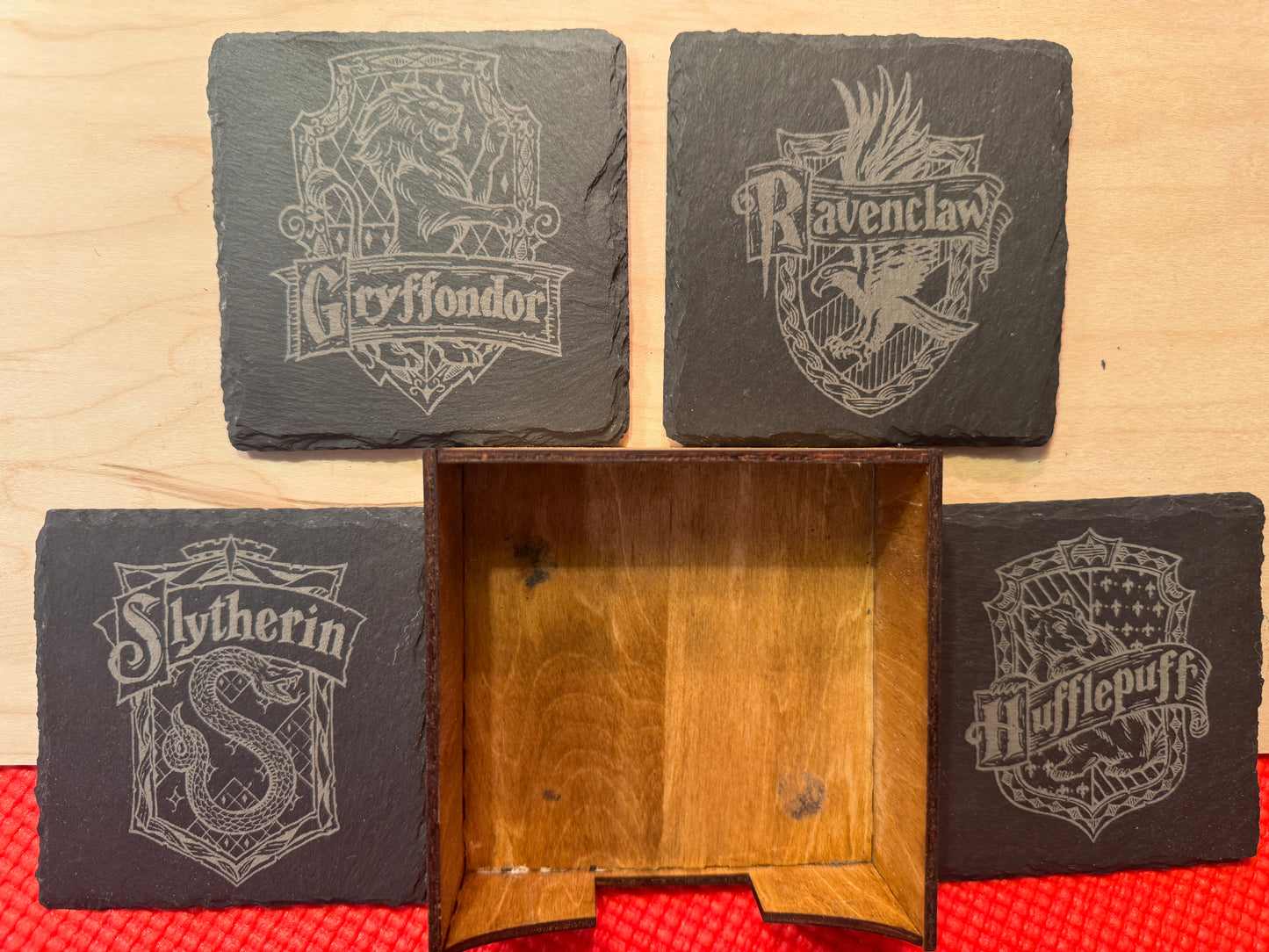 Slate Coasters with Storage Box